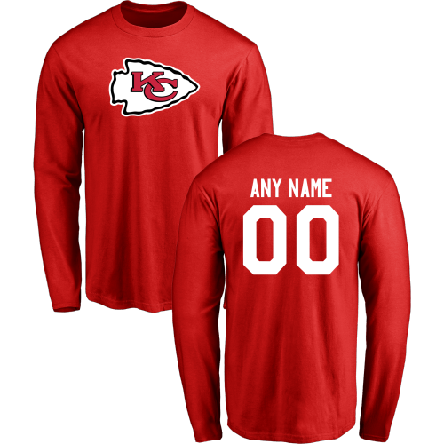 Men Kansas City Chiefs Design-Your-Own Long Sleeve Custom NFL T-Shirt